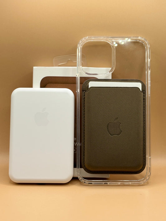 Promoción 4. Funda MagSafe Transparente/Seda Finewooven/Batería portátil MagSafe