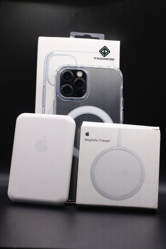 Promo 7. Funda MagSafe Transparente/Batería MagSafe/Cargador MagSafe